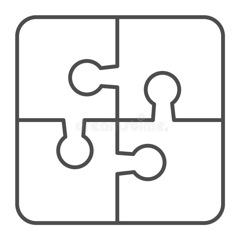 Puzzle, game, jigsaw, thinking, resolve thin line icon, education concept, solution vector sign on white background vector illustration