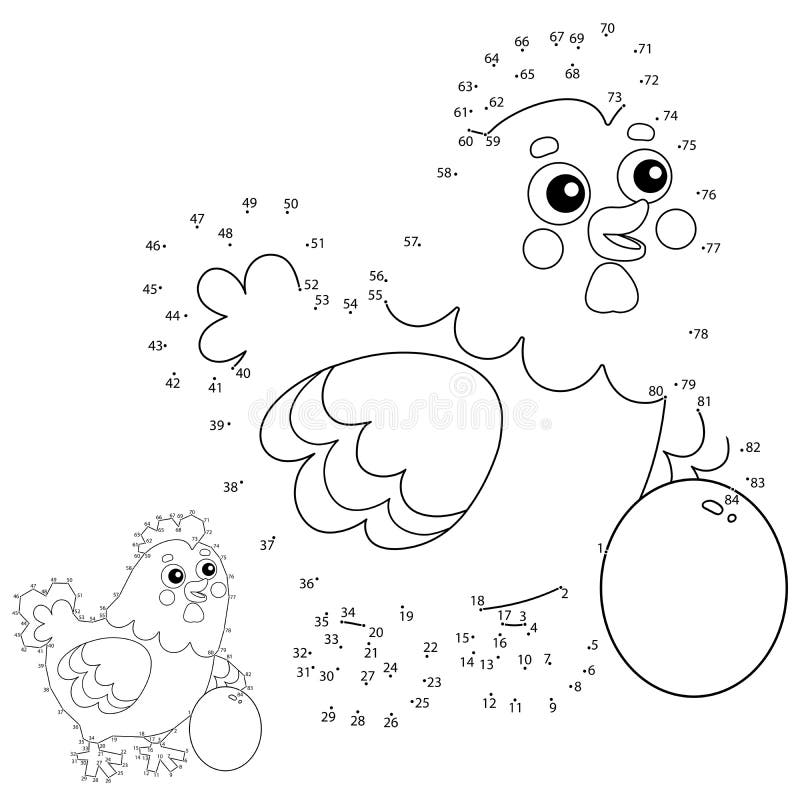 Download Puzzle Game For Kids Numbers Game Cartoon Chicken Or Hen With Egg Farm Animals Coloring Book For Children Stock Vector Illustration Of Color Animals 169209172