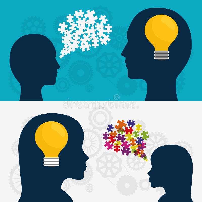 Puzzle head teamwork support design vector illustration