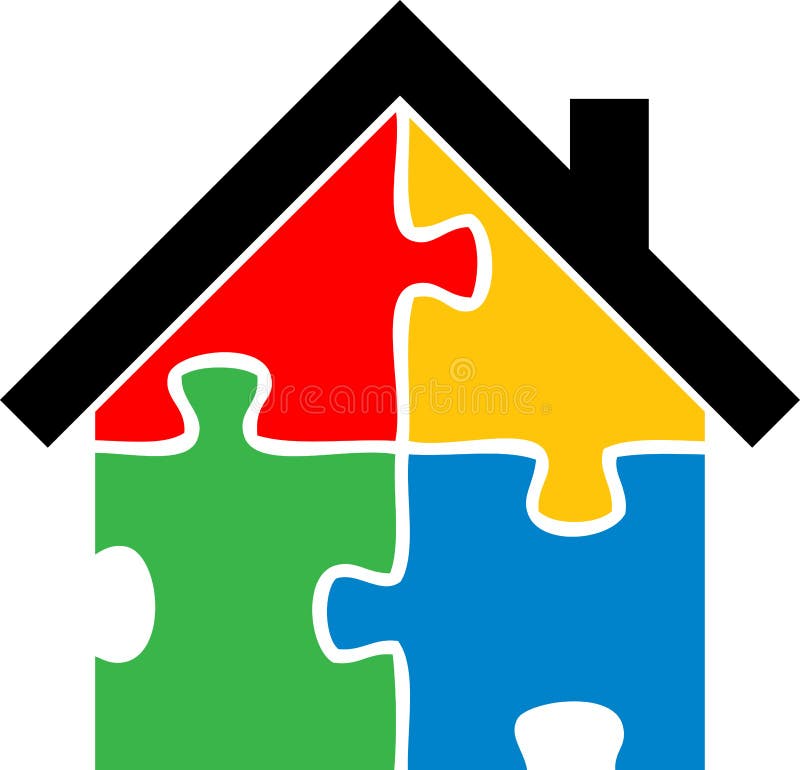 Vector illustration of puzzle home