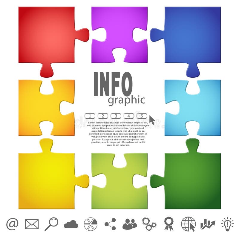 Puzzle info graphic stock illustration