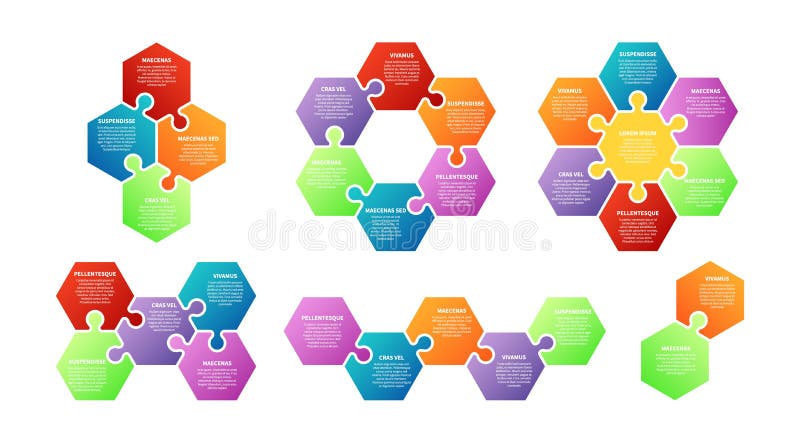 Puzzle infographic. Teamwork, collaboration metaphor. Isolated steps, agile or planning abstract vector concept vector illustration