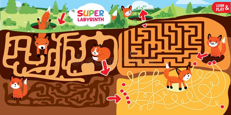 Super labyrinth consists several stages underground. 