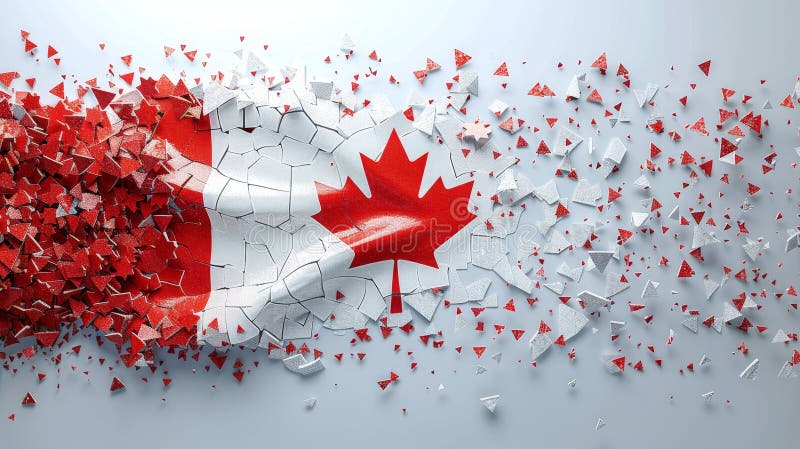 Puzzle-ul steagului național al Canadei. drapelul Canadei de la puzzle. ziua Canadei. generate de