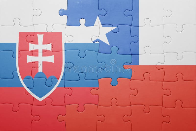 Puzzle with the national flag of chile and slovakia