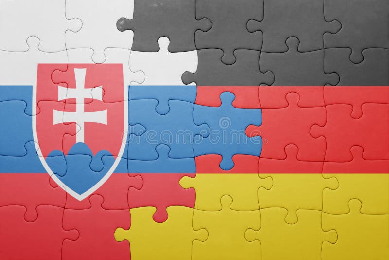 Puzzle with the national flag of slovakia and germany