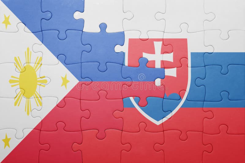 Puzzle with the national flag of slovakia and philippines