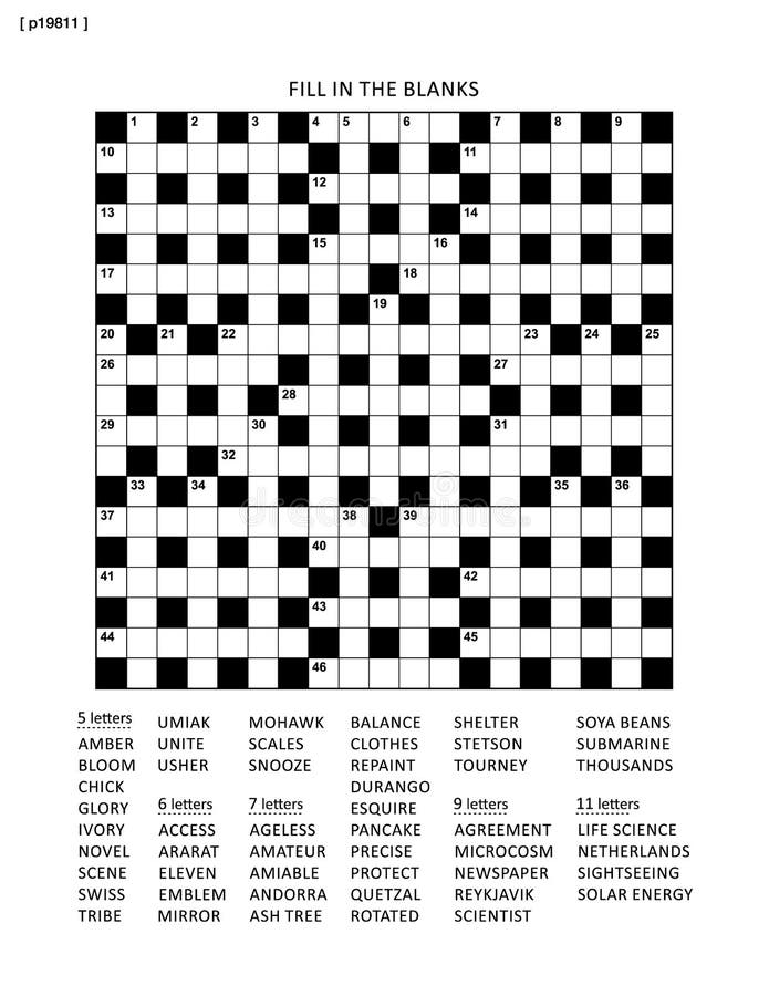 Puzzle page with criss-cross or fiil in word game