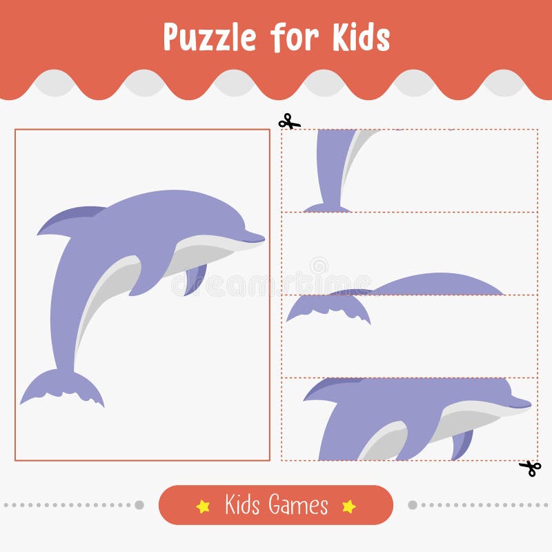 Puzzle Para Crianças De Jogos Educacionais. Vetor De Quebra-cabeça