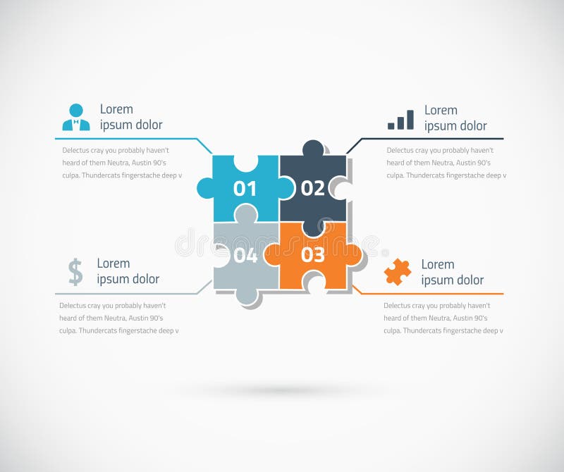 Puzzle piece infographic options business concept