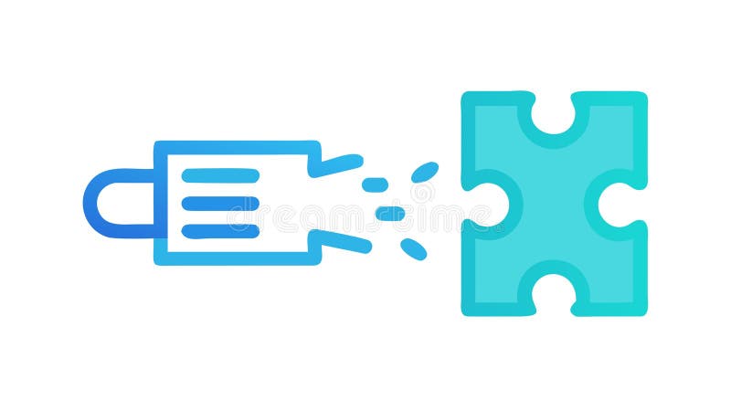 Puzzle piece with light beam, symbolizing insight and innovative solutions, vector design Generative AI royalty free illustration