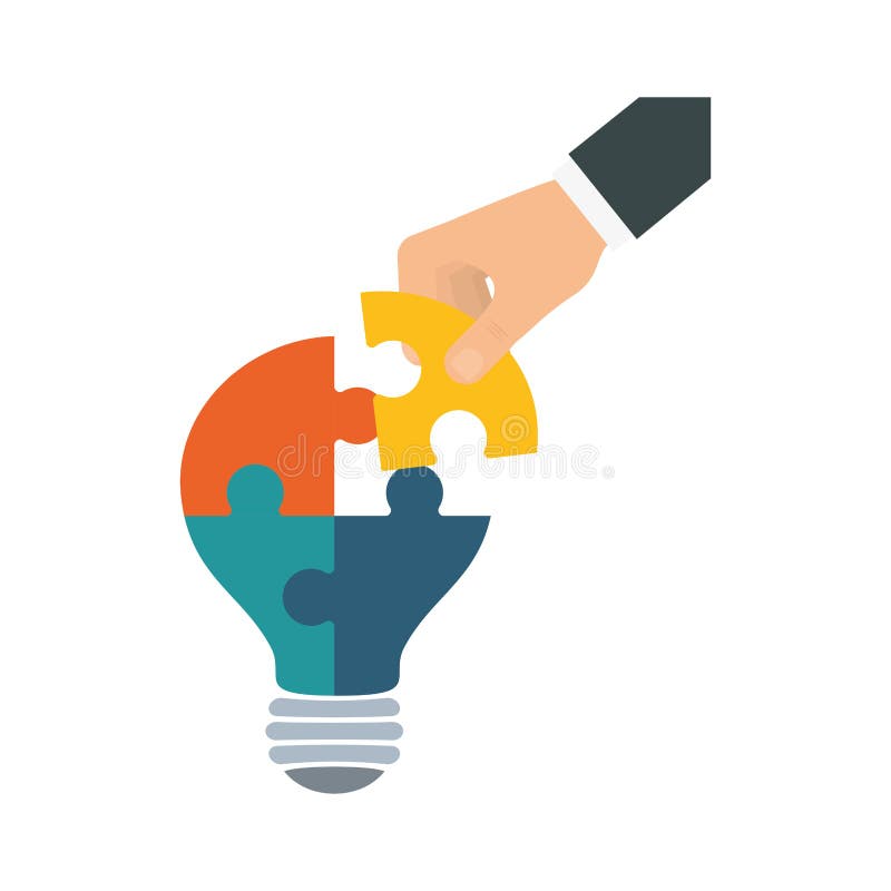 Puzzle piece symbol stock illustration