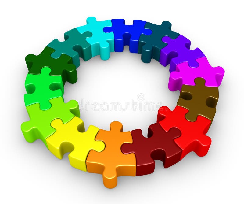 Puzzle pieces diversity concept vector illustration