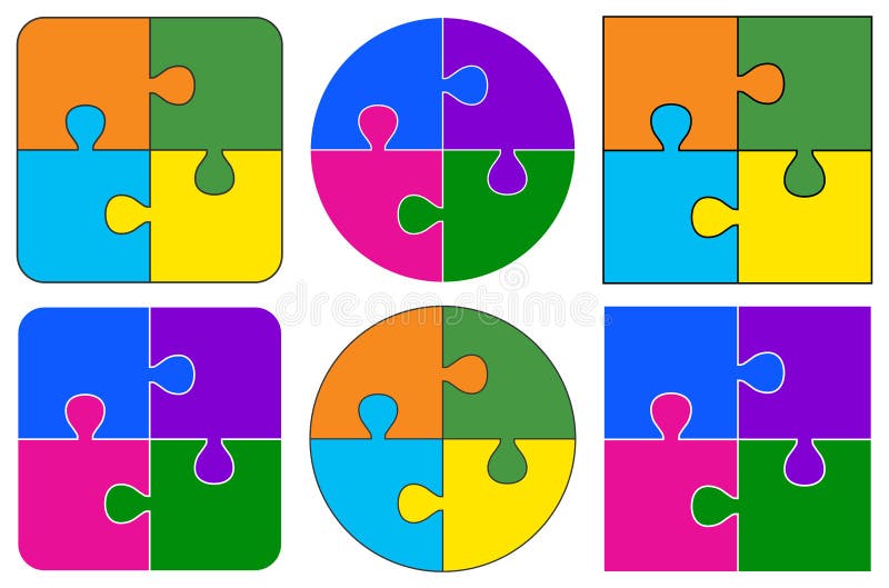 Puzzle pieces stock illustration