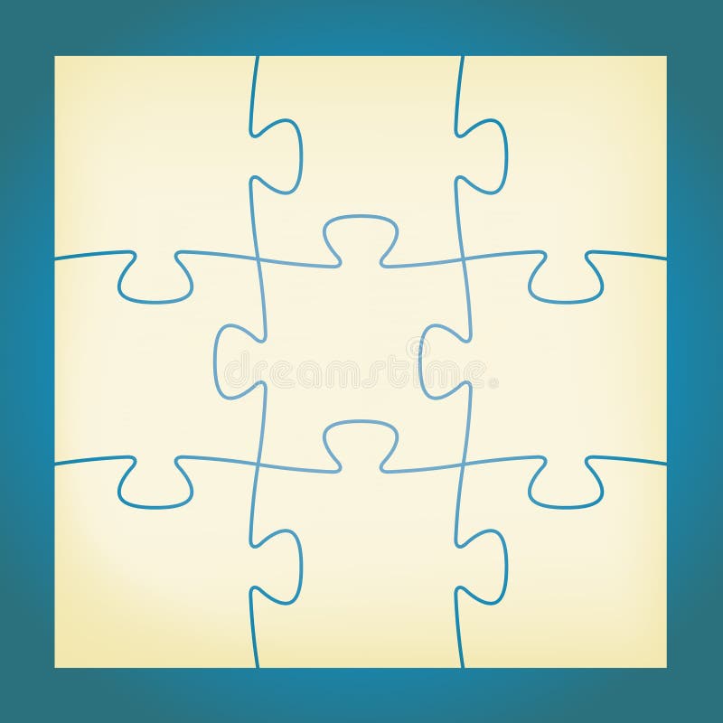 4 White Puzzles Pieces Arranged in a Square. Jigsaw Puzzle Template Ready  for Print. Cutting Guidelines on White Stock Vector - Illustration of four,  shape: 123519689