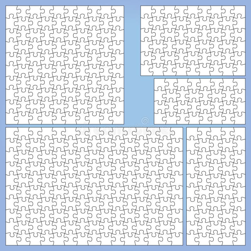 Vector Transparent Jigsaw Puzzle With 100 Pieces Royalty Free SVG
