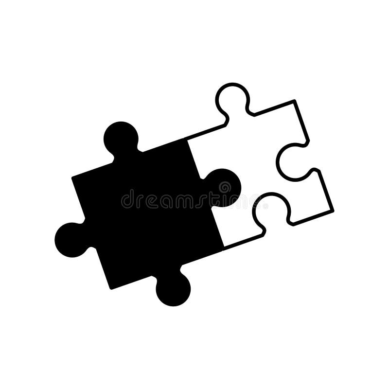 Puzzle solution collaboration monochrome royalty free illustration