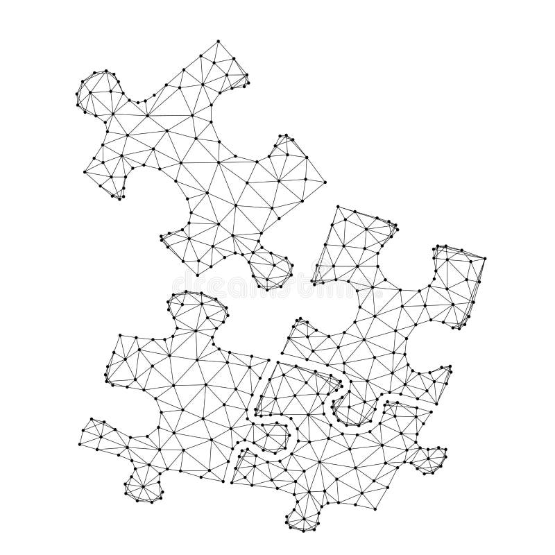 Puzzle Teamwork From Abstract Futuristic Polygonal Black Lines And Dots Connecting Puzzle Pieces Business Office Workers Team Stock Illustration Illustration Of Cooperation Connecting 169909246