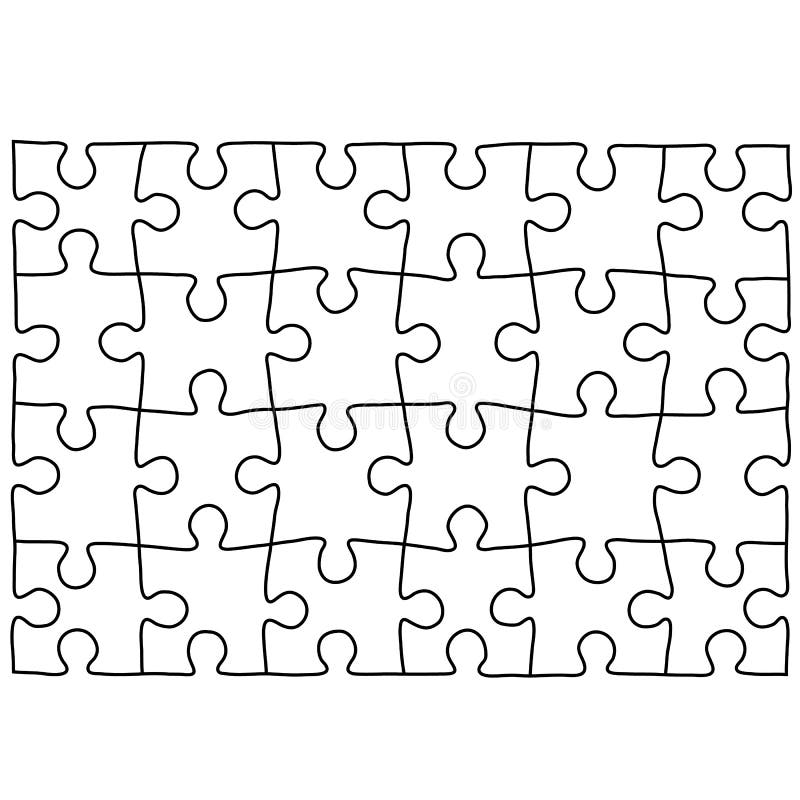 Jigsaw puzzle blank template 4x5, twenty pieces Stock Vector by ©binik1  83188142