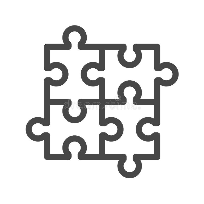 Puzzle Thin Line Vector Icon vector illustration