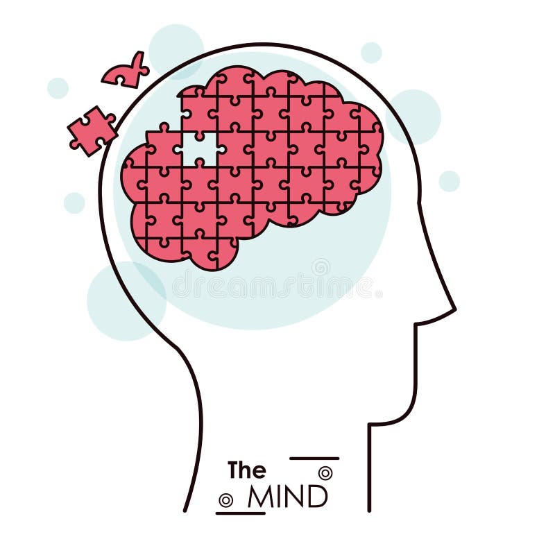 Puzzle-ul minții a lovit creierul problemă vector illustration
