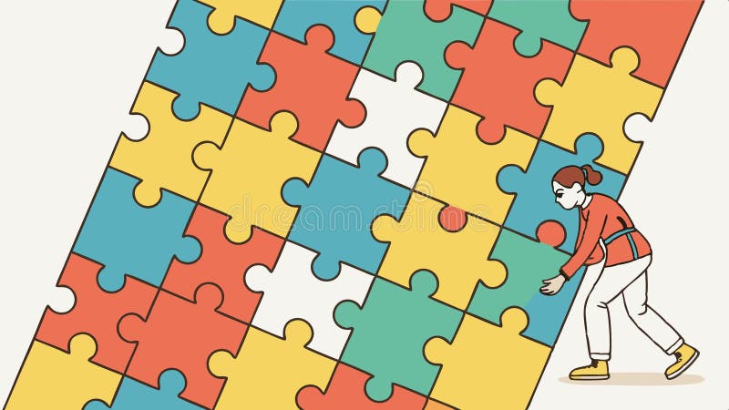 Puzzle-uri piese puzzle-uri rezolvare probleme joc și piese de puzzle în echipă design vector Generative AI royalty free illustration