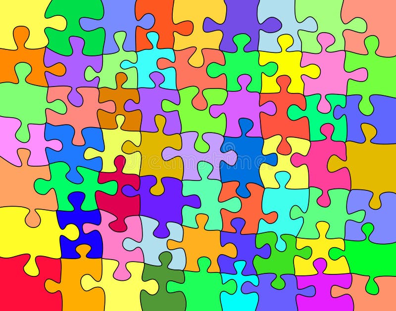 Puzzle variopinto illustrazione di stock