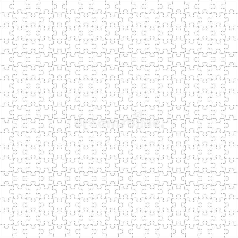 4 White Puzzles Pieces Arranged in a Square. Jigsaw Puzzle Template Ready  for Print. Cutting Guidelines on White Stock Vector - Illustration of four,  shape: 123519689