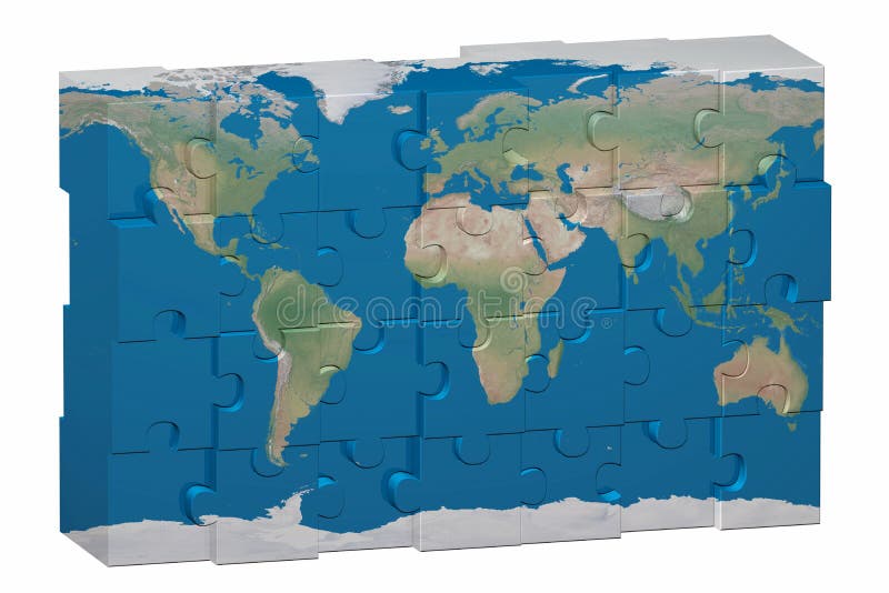 Puzzle of World image royalty free illustration