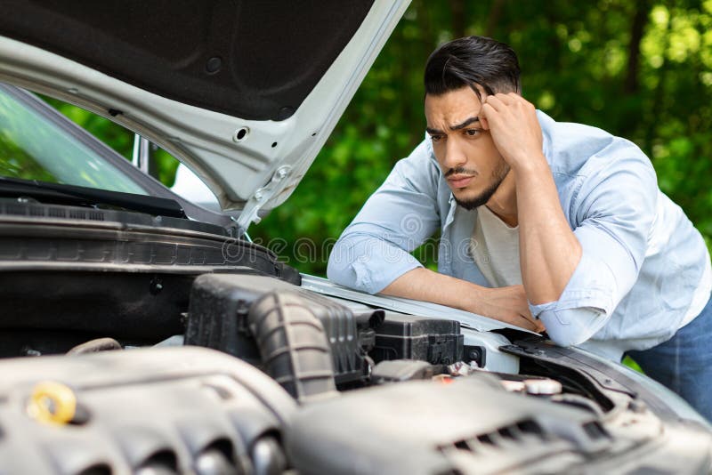 Arabian men with car