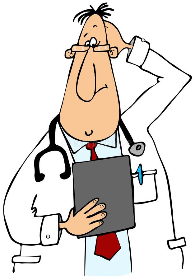 Puzzled Doctor stock illustration. Illustration of doctor ...