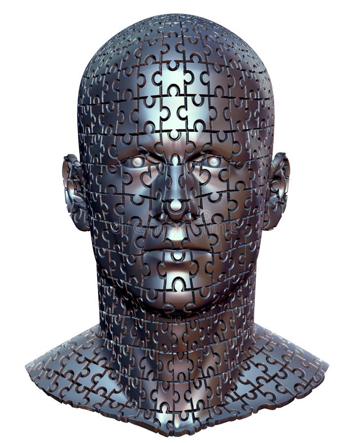 Puzzled Man On Jigsaw Pieces Stock Illustration Illustration of