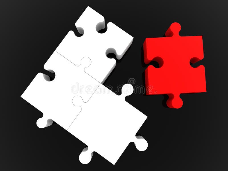 Puzzles disrupted and separated on puzzle pieces royalty free illustration