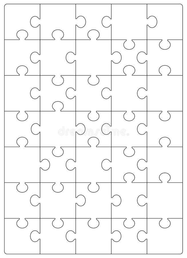 Puzzles Grid Template. Jigsaw Puzzle 24 Pieces Stock Vector - Illustration  of idea, show: 148348759