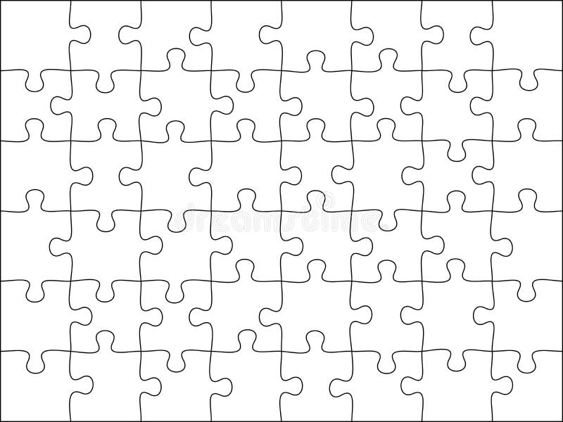 Puzzles Grid - Blank Template. Jigsaw Puzzle with 60 Pieces. Mosaic  Background for Thinking Game is 10x6 Size. Game with Details Stock Vector -  Illustration of challenge, leisure: 152583621