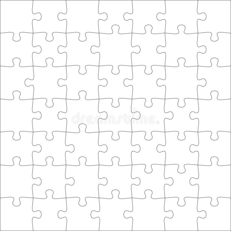 Puzzles grid template. Jigsaw puzzle pieces, thinking game and jigsaws detail frame design vector. vector illustration