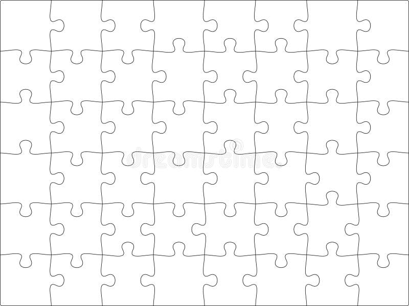 Puzzles grid template. Jigsaw puzzle pieces, thinking game and jigsaws detail frame design vector. vector illustration