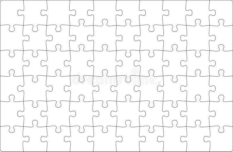 Puzzles grid template. Jigsaw puzzle pieces, thinking game and jigsaws detail frame design vector. vector illustration