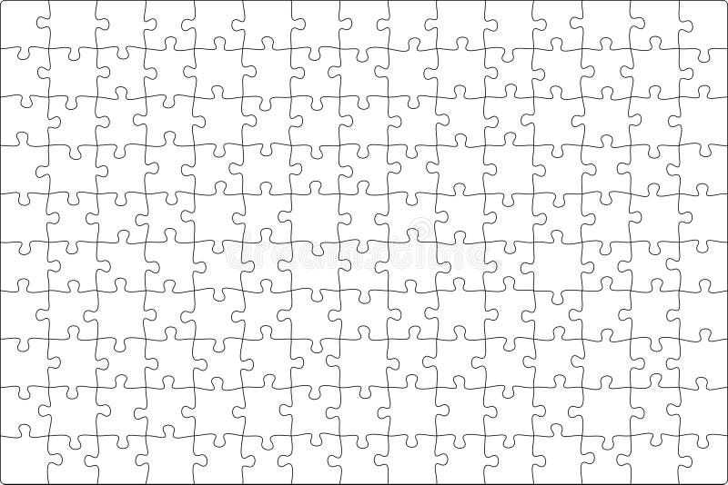 Puzzles grid template. Jigsaw puzzle pieces, thinking game and jigsaws detail frame design vector. vector illustration