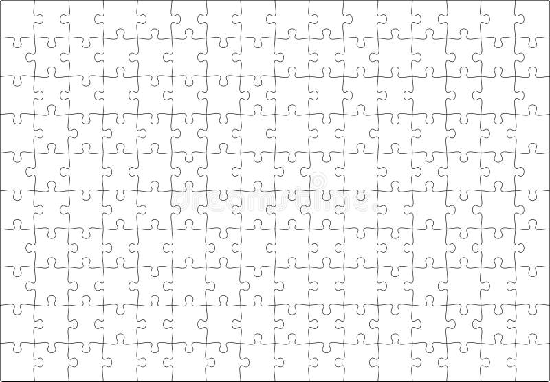 Puzzles grid template. Jigsaw puzzle pieces, thinking game and jigsaws detail frame design vector. stock illustration