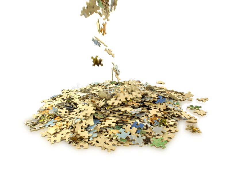 Puzzlespiel fallen auf einen Stapel lizenzfreies stockfoto Puzzlespiel fallen auf einen Stapel lizenzfreies stockfoto