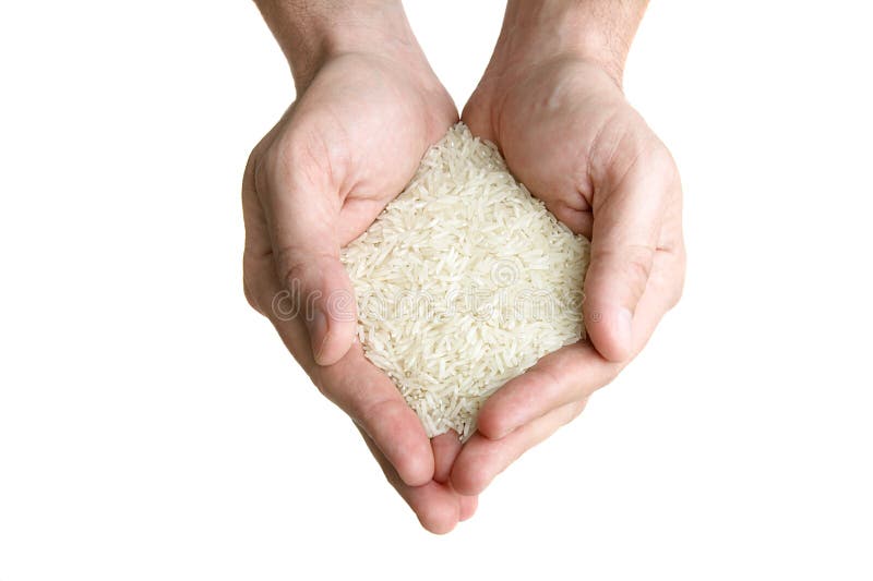 Puñado de arroz aislado con foto de archivo Puñado de arroz aislado con foto de archivo