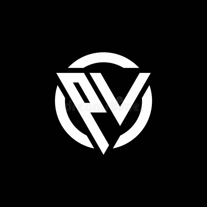Pv Logo With Triangle Shape And Circle Rounded Design Template Stock Vector Illustration Of Initials Elegant