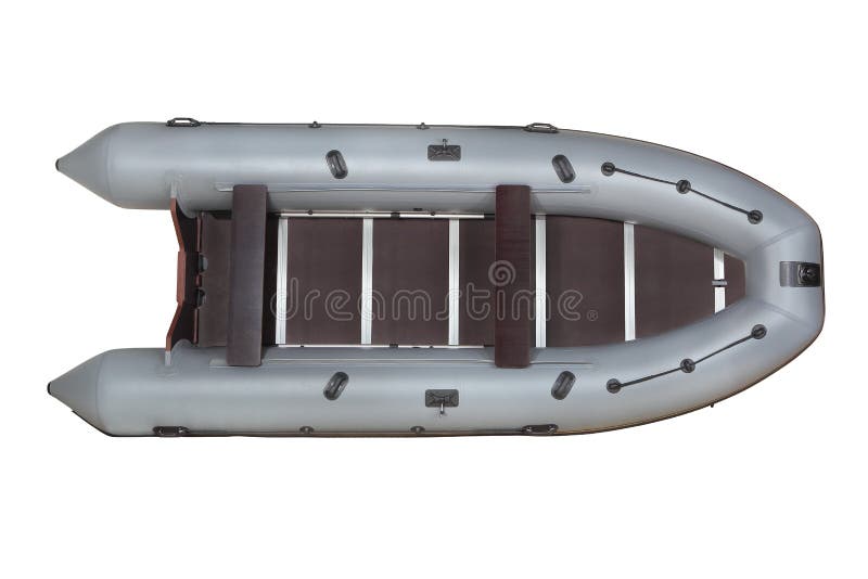 Pvc cinzento, inflável do barco, vista superior, isolada no branco. foto de stock Pvc cinzento, inflável do barco, vista superior, isolada no branco. foto de stock