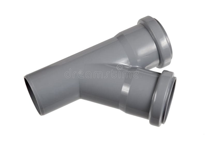 PVC Fitting a Draining Wye Pipe, Angle 30 Stock Image Image of spare, plug 35928081