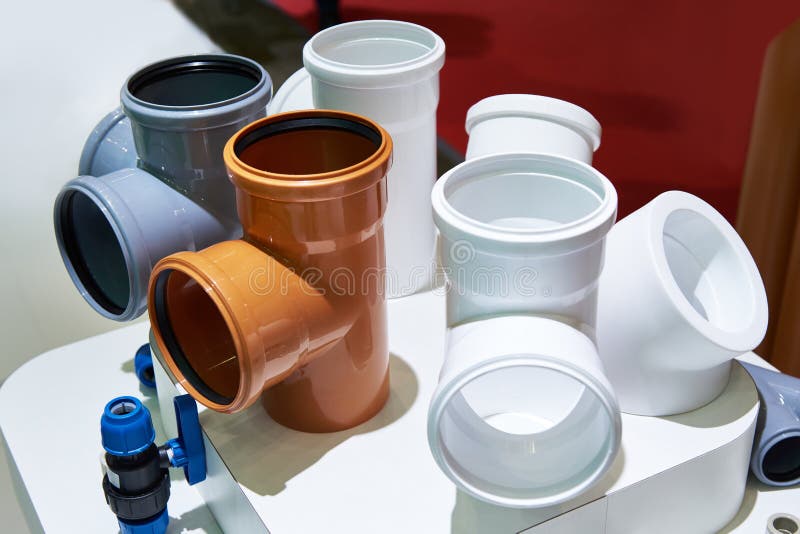 PVC Fittings for Sewer System Stock Image Image of sanitary, orange