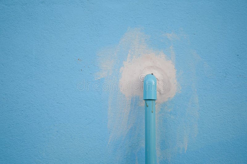 Pvc Pipe on Blue Cement Wall Texture Stock Photo Image of blue