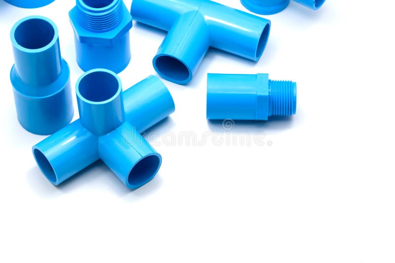 PVC Pipe Connections and Pipe Clip Isolated Stock Photo Image of