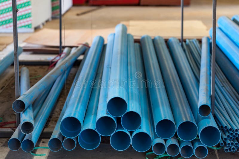 PVC Pipe Laying on the Floor in the Warehouse Stock Photo Image of