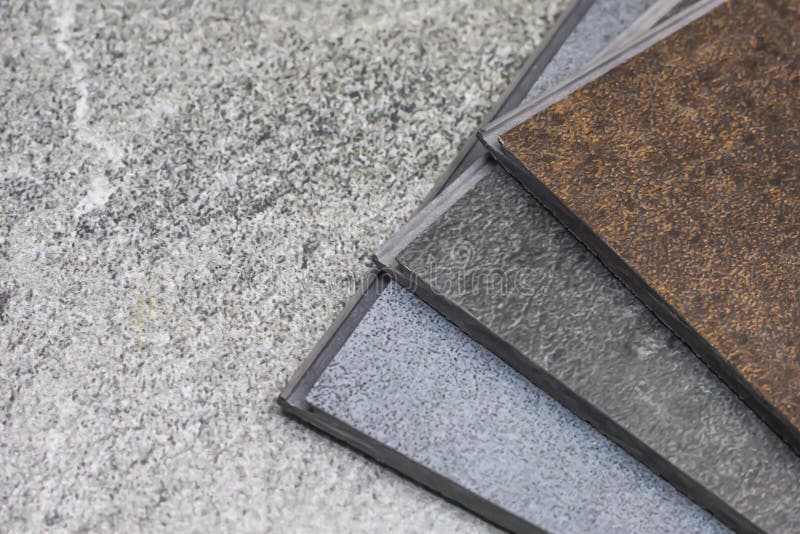 PVC Polymer Vinyl sample for customers to choose the floor design within the copy space royalty free stock images